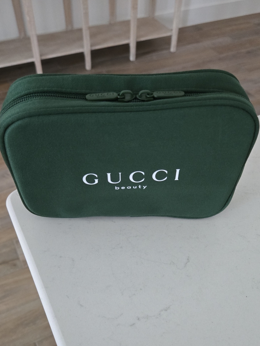 New Never Used Gucci Beauty Travel Pouch  GUCCI Zipper Pouch  7 1/2 × 5 In